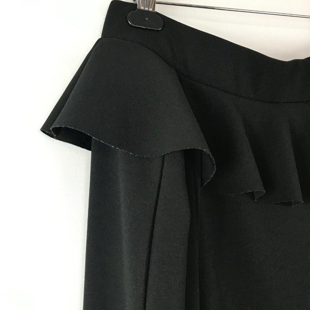 Zara Black Bell Long Sleeve Flounce Off The Shoulder Mini Dress Womens Sz S - Picture 5 of 9